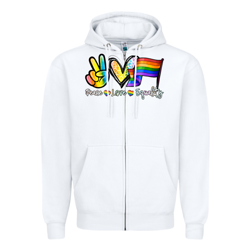 Peace Love Equality Zipper Hoodie by NancyCooperArtShop | Teevron