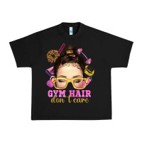 Black messy bun gym hair dont care Urban Heavy Tee - NancyCooperArtShop