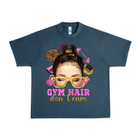 Midnight Navy messy bun gym hair dont care Urban Heavy Tee - NancyCooperArtShop