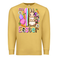 Antique Gold My first Easter Girl Easter Day Premium Sweatshirt - HowdyJamesFarm