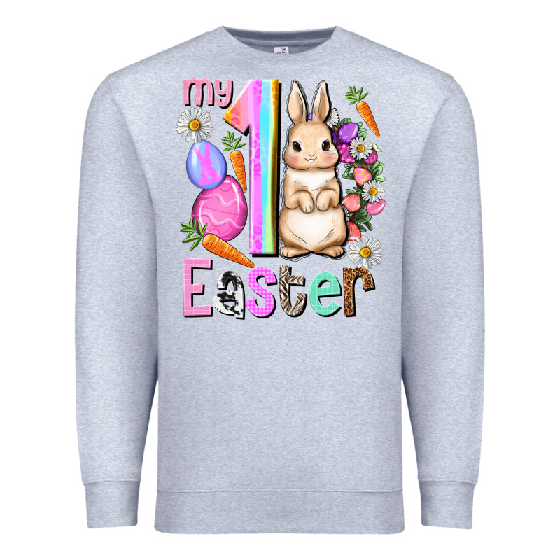 My First Easter Girl Easter Day Premium Sweatshirt by HowdyJamesFarm | Teevron