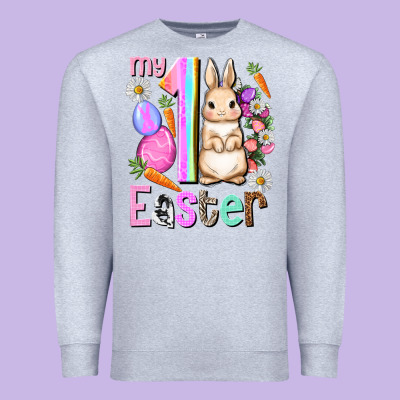 My First Easter Girl Easter Day Premium Sweatshirt Designed By Howdyjamesfarm
