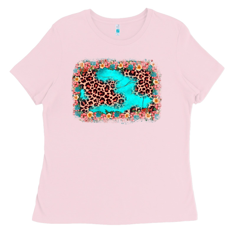 Easter Leopard Turquoise Background Ladies Tee by JahusDesignShop | Teevron