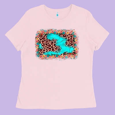 Easter Leopard Turquoise Background Ladies Tee Designed By Jahusdesignshop