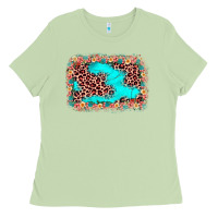 Matcha easter Leopard turquoise background Ladies Tee - JahusDesignShop