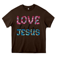Chocolate Brown love like jesus Heavy Core Tee - JahusDesignShop