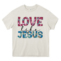 Cream love like jesus Heavy Core Tee - JahusDesignShop