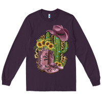 Plum Pink Cowboy Boots Long Sleeve Tee - JahusDesignShop