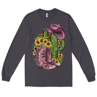 Smoke Pink Cowboy Boots Long Sleeve Tee - JahusDesignShop