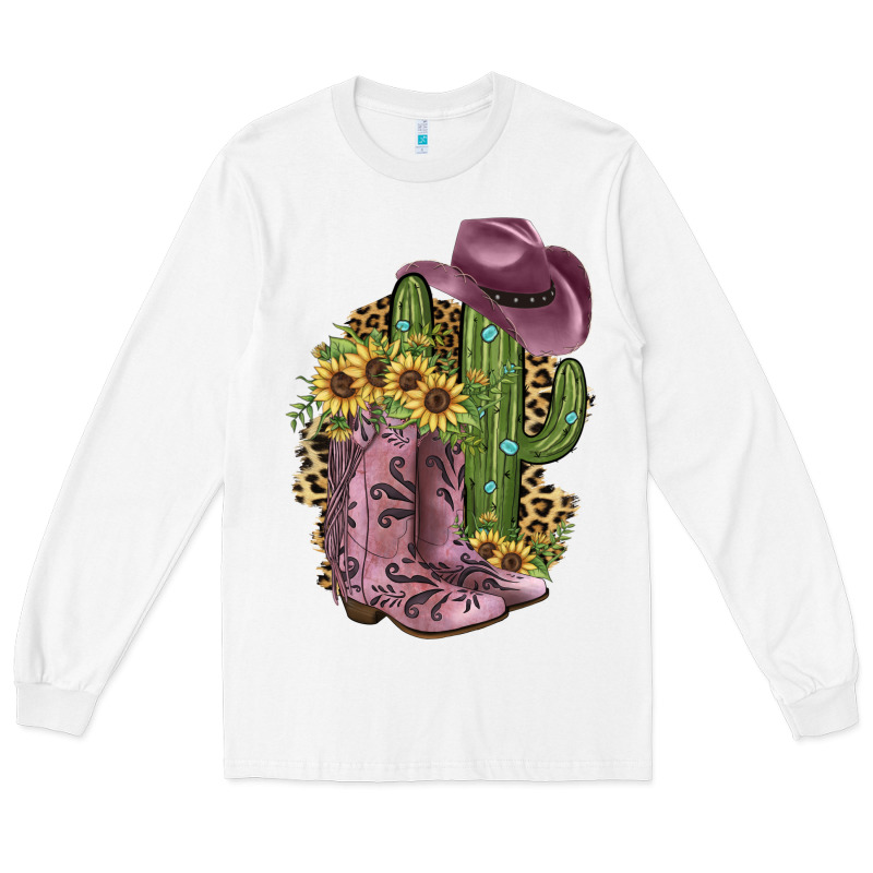 Pink Cowboy Boots Long Sleeve Tee by JahusDesignShop | Teevron
