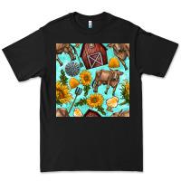 Black farm seamless pattern Premium Tee - BundleAndBundleShop
