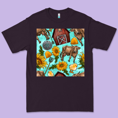 Farm Seamless Pattern Premium Tee Designed By Bundleandbundleshop