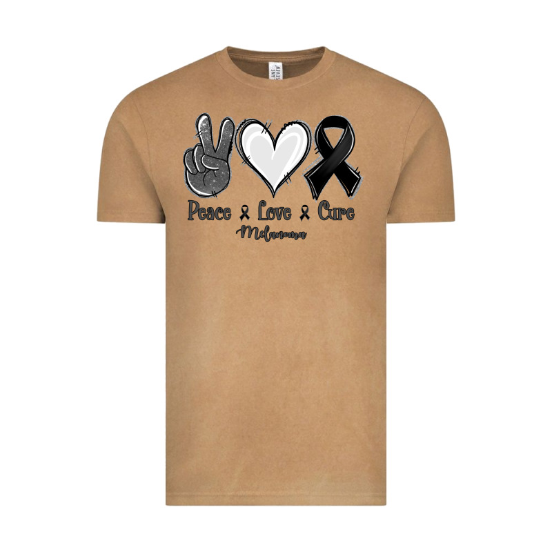 Peace Love Cure Melanoma Cancer Vintage Tee by NancyCooperArtShop | Teevron