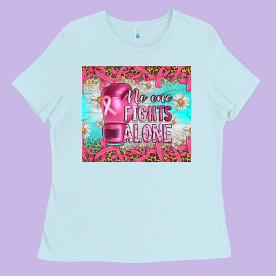 Breast Cancer  No One Fıghts Alone Tumbler Ladies Tee Designed By Artiststas