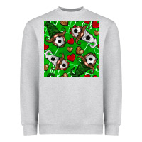 Heather Grey soccer gnomes and hearts seamless pattern Heavyweight Sweatshirt - BundleAndBundleShop