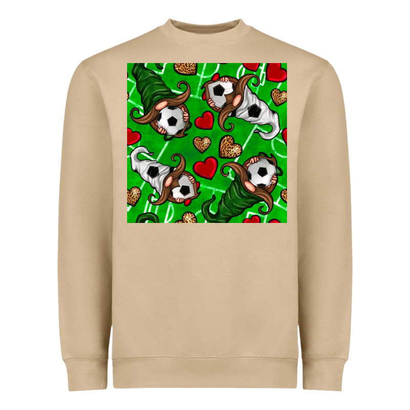 Soccer Gnomes And Hearts Seamless Pattern Heavyweight Sweatshirt by BundleAndBundleShop | Teevron