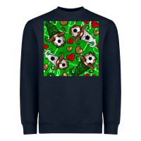 Navy soccer gnomes and hearts seamless pattern Heavyweight Sweatshirt - BundleAndBundleShop