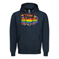 Navy Proud Mom leopard Zipper Hoodie - NancyCooperArtShop