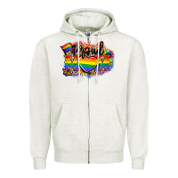 Oatmeal Heather Proud Mom leopard Zipper Hoodie - NancyCooperArtShop
