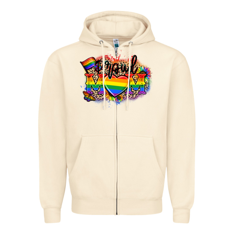 Proud Mom Leopard Zipper Hoodie by NancyCooperArtShop | Teevron