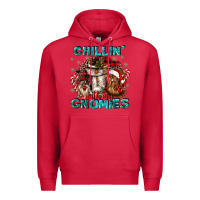 Cardinal chillin with my gnomies Premium Hoodie - CowGirlArtShop