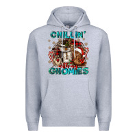 Heather Grey chillin with my gnomies Premium Hoodie - CowGirlArtShop