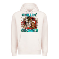 Pale Pink chillin with my gnomies Premium Hoodie - CowGirlArtShop