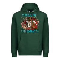 Sports Green chillin with my gnomies Premium Hoodie - CowGirlArtShop