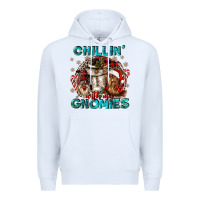 White chillin with my gnomies Premium Hoodie - CowGirlArtShop