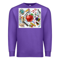 Purple school elements tumbler Premium Sweatshirt - CowGirlArtShop