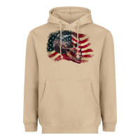 Mushroom skull with american flag 4th of july Heavyweight Hoodie - CowGirlArtShop