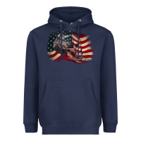 Navy skull with american flag 4th of july Heavyweight Hoodie - CowGirlArtShop