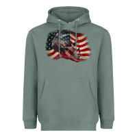 Sage skull with american flag 4th of july Heavyweight Hoodie - CowGirlArtShop