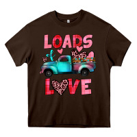Chocolate Brown loads of love truck Heavy Core Tee - JahusDesignShop