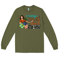 Army Green Camp Hair Don't Care Long Sleeve Tee - BundleAndBundleShop