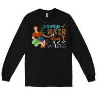 Black Camp Hair Don't Care Long Sleeve Tee - BundleAndBundleShop