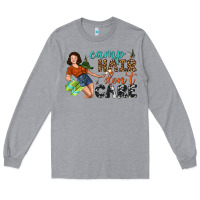 Heather Grey Camp Hair Don't Care Long Sleeve Tee - BundleAndBundleShop