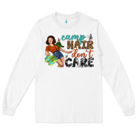 White Camp Hair Don't Care Long Sleeve Tee - BundleAndBundleShop