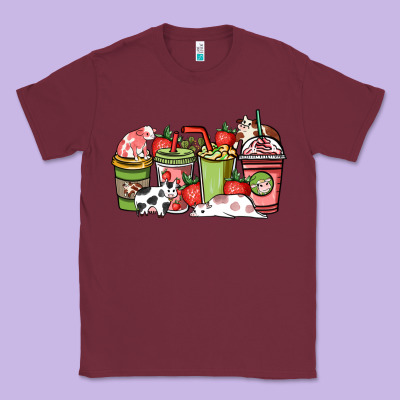 Cow And Strawberry Coffee Cups Classic Tee Designed By Nancycooperartshop