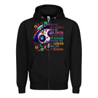 Black You are braver than you think sugar skull Zipper Hoodie - NancyCooperArtShop