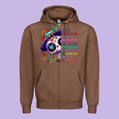You Are Braver Than You Think Sugar Skull Zipper Hoodie Designed By Nancycooperartshop