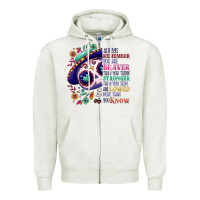Oatmeal Heather You are braver than you think sugar skull Zipper Hoodie - NancyCooperArtShop