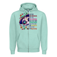 Seafoam You are braver than you think sugar skull Zipper Hoodie - NancyCooperArtShop