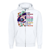 White You are braver than you think sugar skull Zipper Hoodie - NancyCooperArtShop