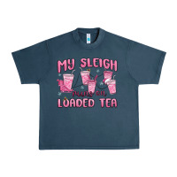 Midnight Navy my sleigh runs on loaded tea Urban Heavy Tee - MaliasSmallBusiness