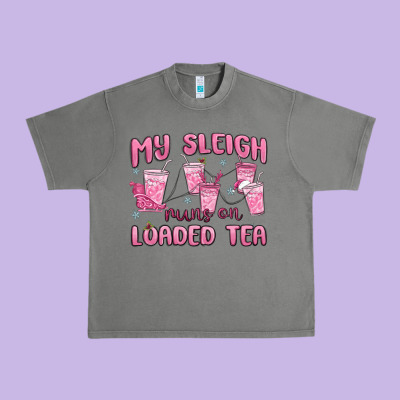 My Sleigh Runs On Loaded Tea Urban Heavy Tee Designed By Maliassmallbusiness
