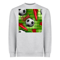 Heather Grey soccer shoes goal seamless pattern Heavyweight Sweatshirt - BundleAndBundleShop