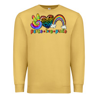 Antique Gold Peace love pride Premium Sweatshirt - CowGirlArtShop