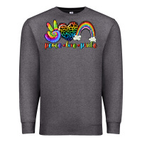 Charcoal Heather Peace love pride Premium Sweatshirt - CowGirlArtShop