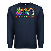 Navy Peace love pride Premium Sweatshirt - CowGirlArtShop